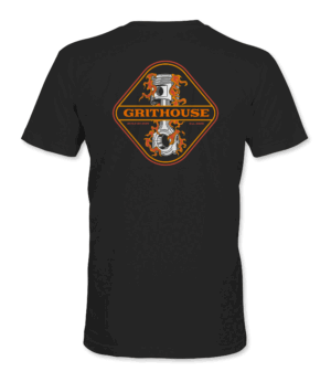 Grithouse Flaming Piston Badge